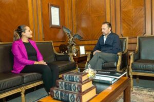 MAURICIO KURI SE REÚNE CON YUNUEN BENITEZ PRESIDENTA ELECTA DELMUNICIPIO DE LANDA DE MATAMOROS