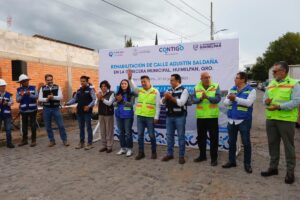 ARRANCA LA REHABILITACIÓN DE LA CALLE AGUSTÍN SALDAÑA EN LA CABECERA MUNICIPAL DE HUIMILPAN