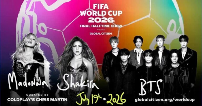 MADONNA, SHAKIRA Y BTS, PROTAGONIZARÁN EL SHOW DE MEDIO TIEMPO DE LA FINAL DEL MUNDIAL 2026 EN NEW YORK STADIUM